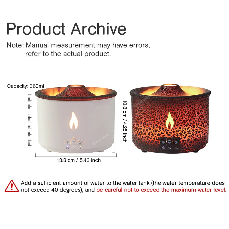 Diffuseur d'huile essentielle volcan